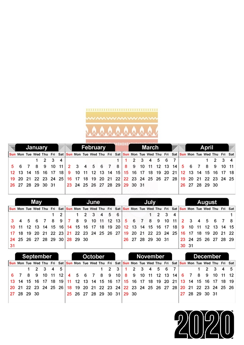  Pink Aztec Infinity for A3 Photo Calendar 30x43cm