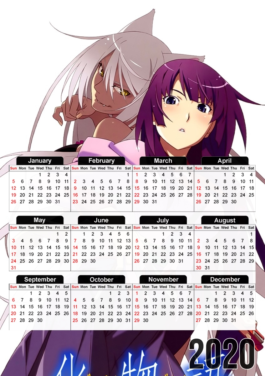  bakemonogatari for A3 Photo Calendar 30x43cm