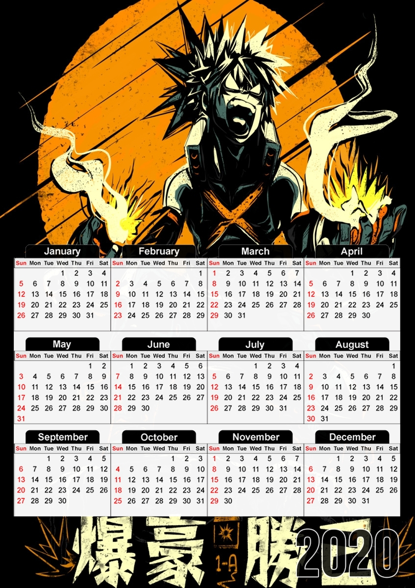  Bakugo Crazy Bombing for A3 Photo Calendar 30x43cm