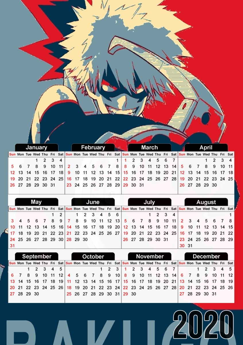  Bakugo Katsuki propaganda art for A3 Photo Calendar 30x43cm