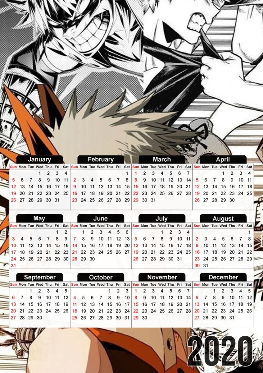  Bakugou My hero Academia for A3 Photo Calendar 30x43cm