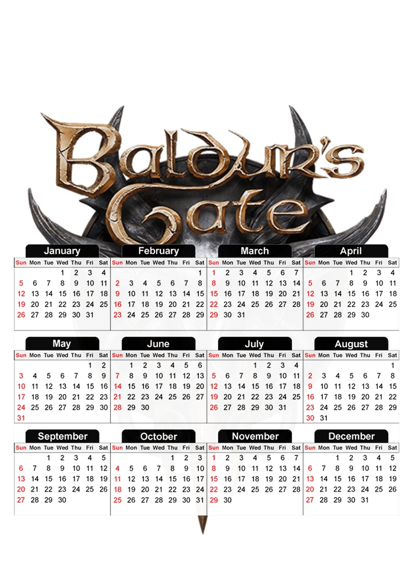  Baldur Gate 3 for A3 Photo Calendar 30x43cm