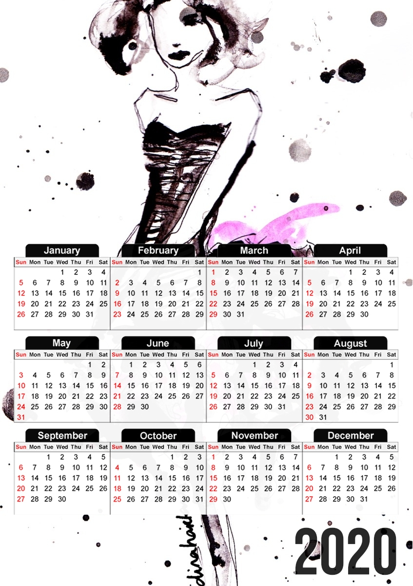  Ballerina Girl for A3 Photo Calendar 30x43cm
