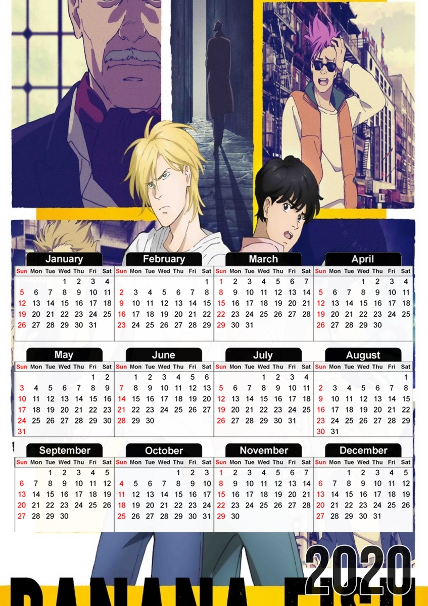  Banana Fish FanArt for A3 Photo Calendar 30x43cm