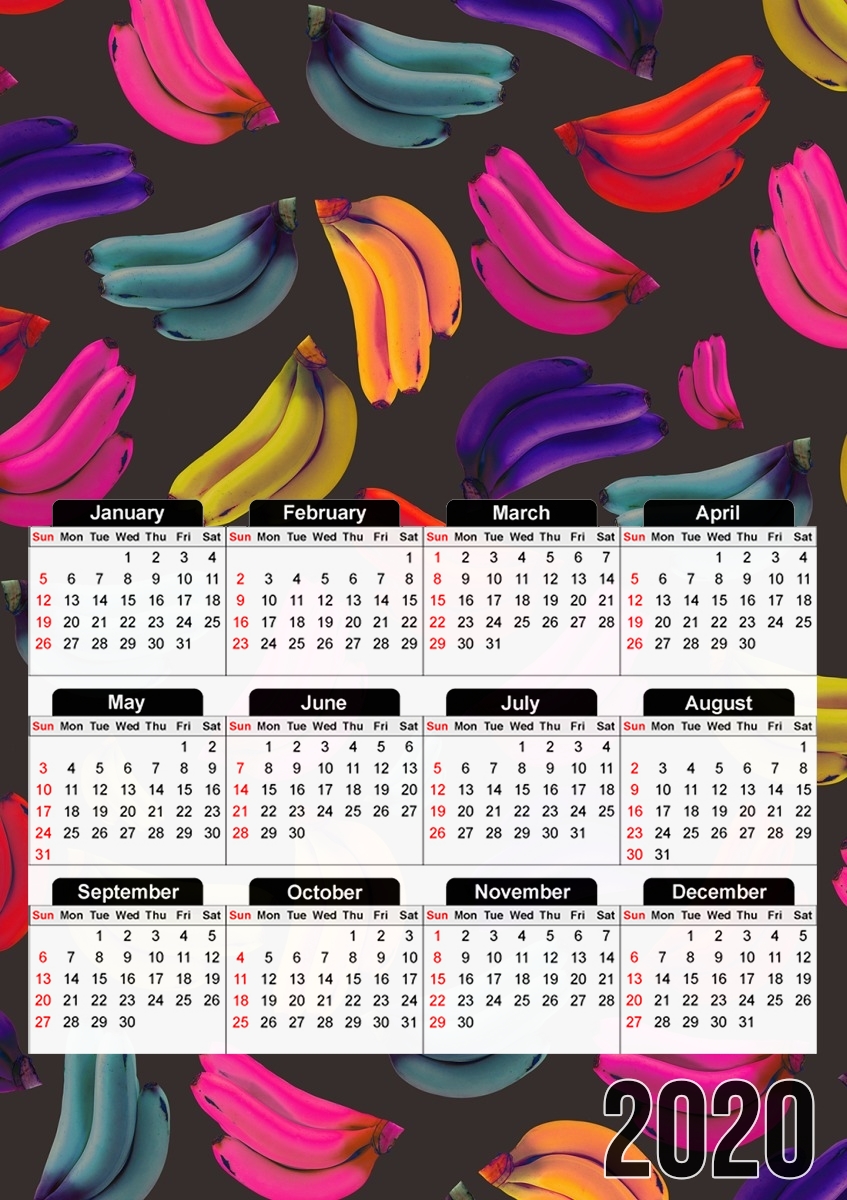  Bananas  Coloridas for A3 Photo Calendar 30x43cm