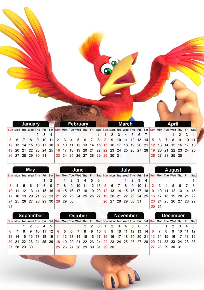  banjo kazooie for A3 Photo Calendar 30x43cm