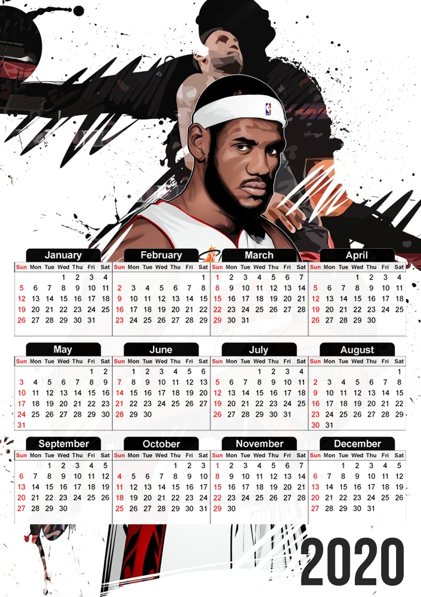  Basketball Stars: Lebron James for A3 Photo Calendar 30x43cm