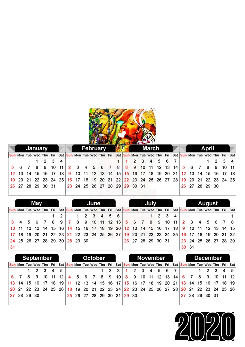  Saint Valentin - Be My Valentine Gift for A3 Photo Calendar 30x43cm