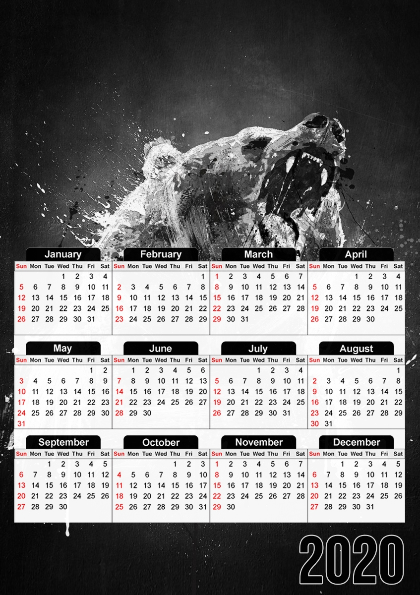  Bear for A3 Photo Calendar 30x43cm