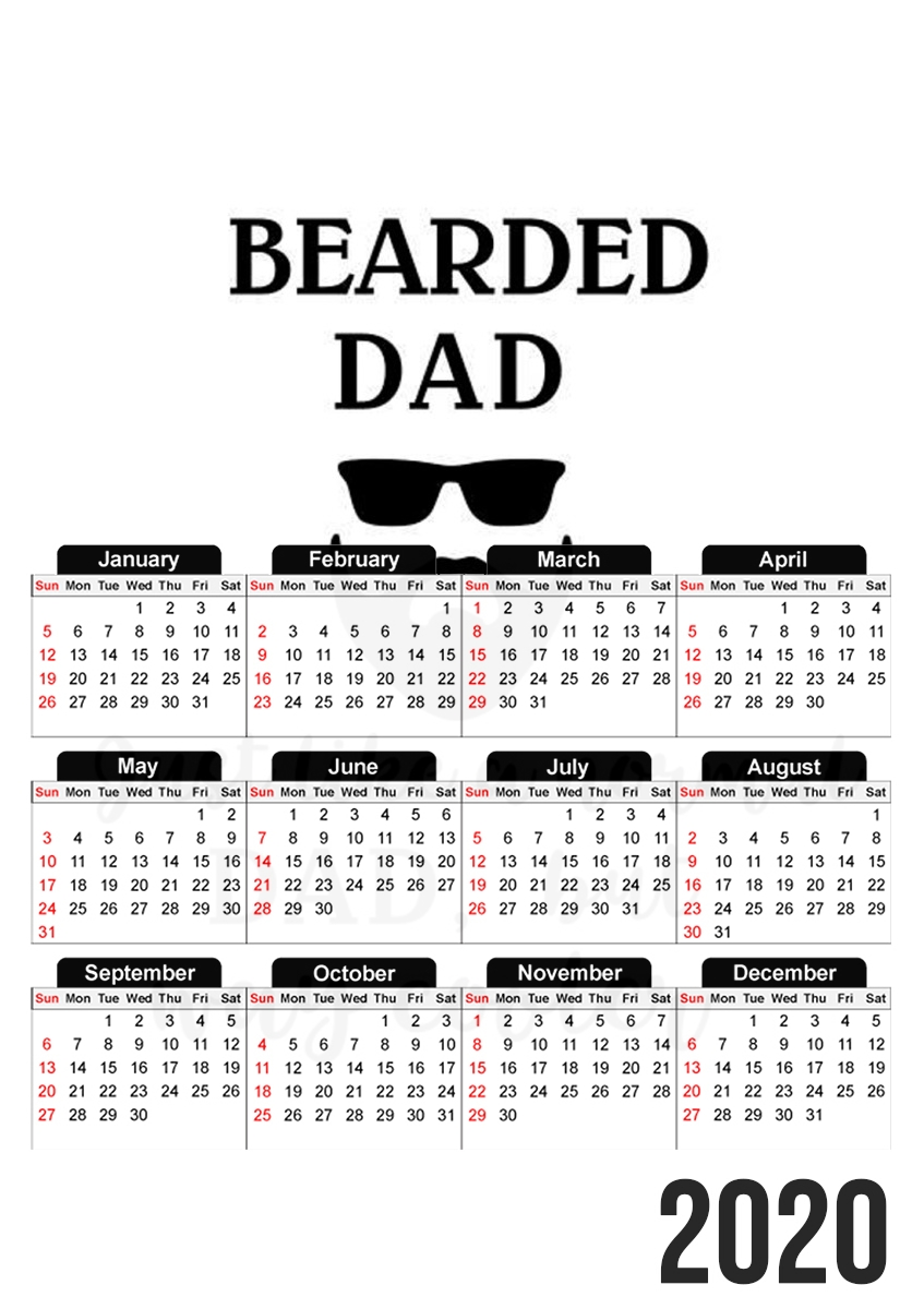  Bearded Dad Just like a normal dad but Cooler for A3 Photo Calendar 30x43cm