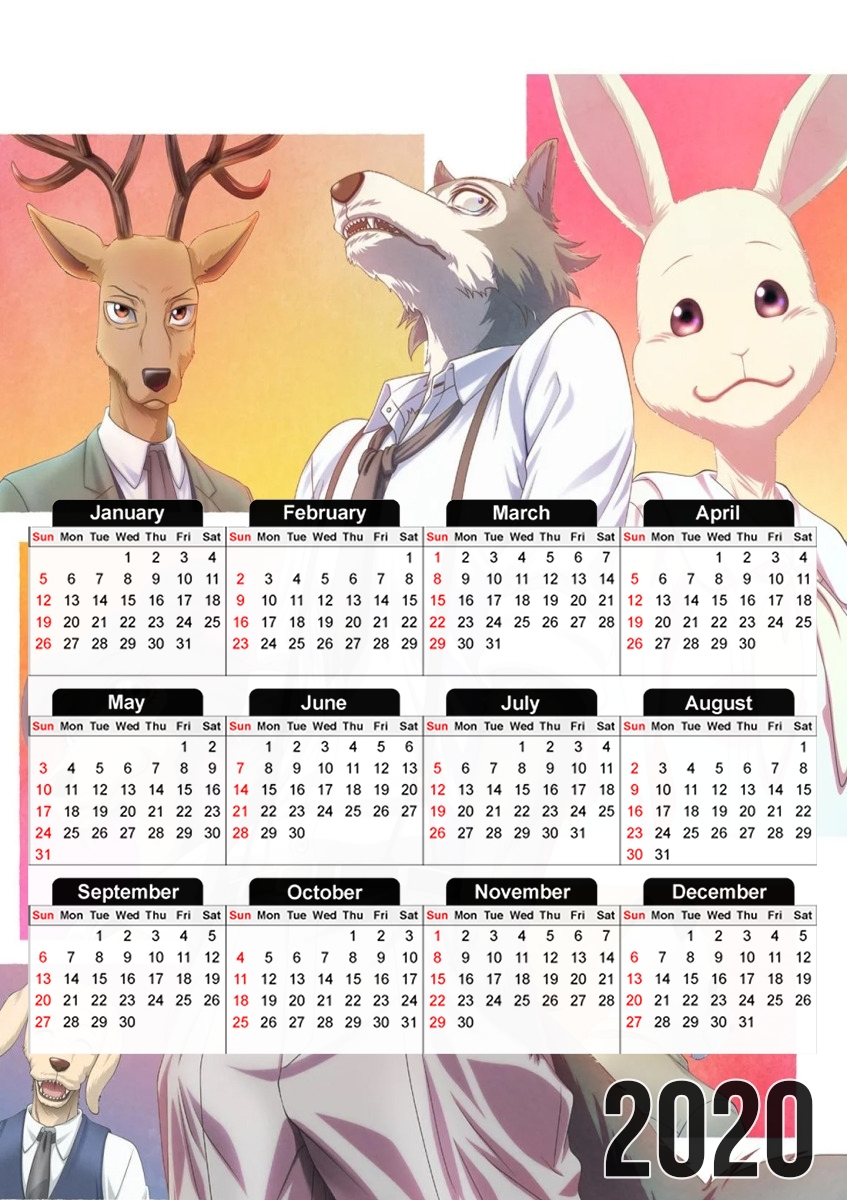  Beastars Animal for A3 Photo Calendar 30x43cm