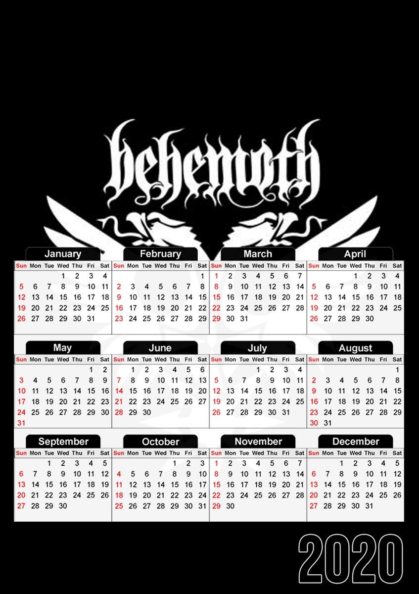  Behemoth for A3 Photo Calendar 30x43cm