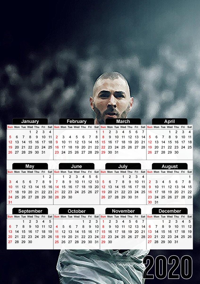  Benzema Aquarelle Art for A3 Photo Calendar 30x43cm