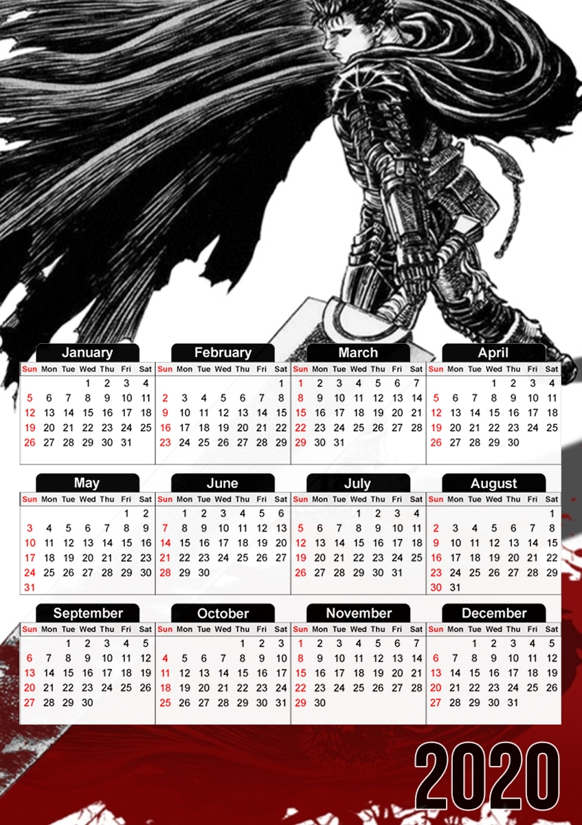  Berserk Guts for A3 Photo Calendar 30x43cm