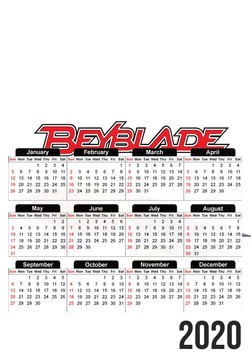  Beyblade magic tops for A3 Photo Calendar 30x43cm