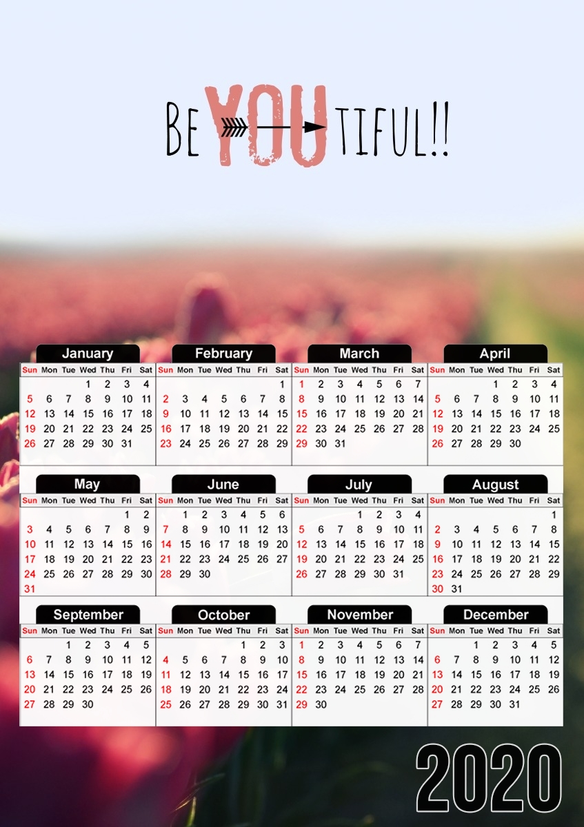  BeYOUtiful! for A3 Photo Calendar 30x43cm