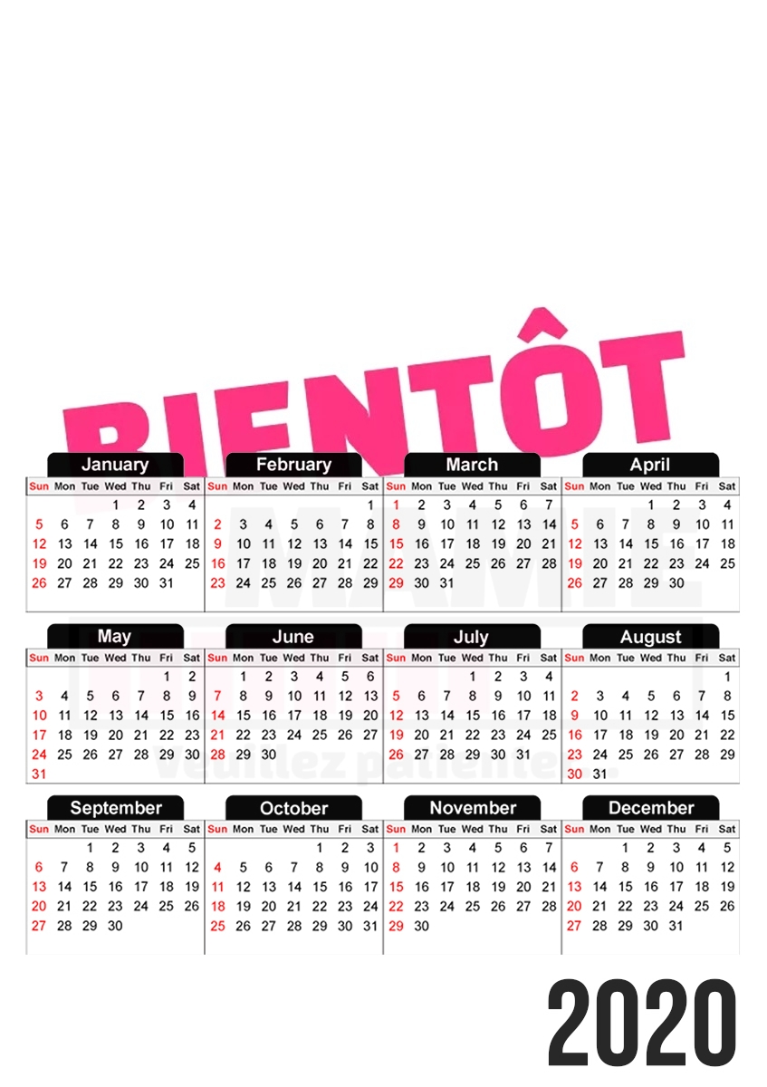  Bientot Mamie Cadeau annonce naissance for A3 Photo Calendar 30x43cm