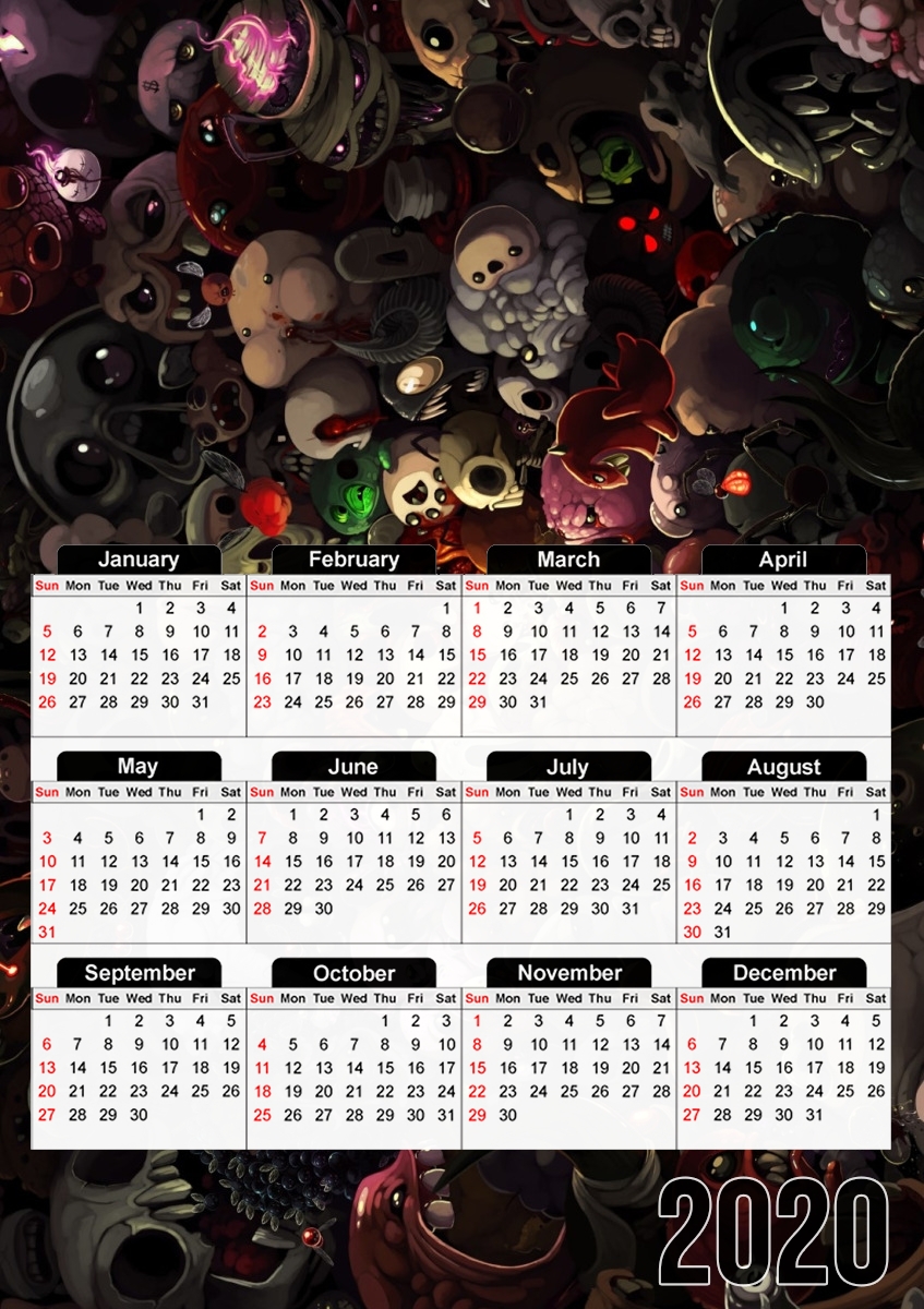  binding of isaac for A3 Photo Calendar 30x43cm