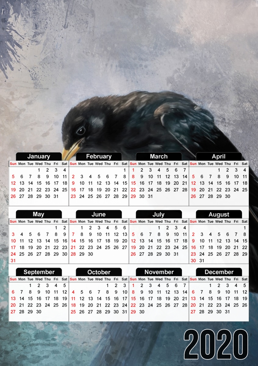  Black Crow for A3 Photo Calendar 30x43cm