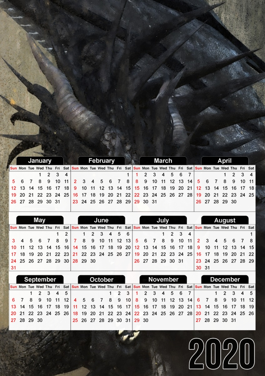  Black Dragon for A3 Photo Calendar 30x43cm