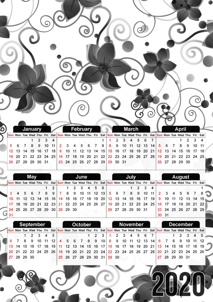  Black Flower for A3 Photo Calendar 30x43cm