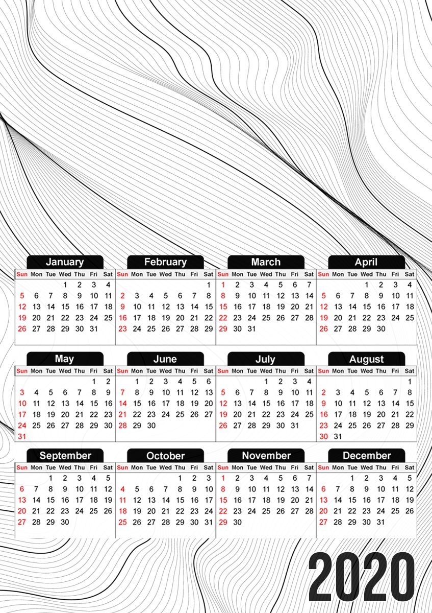  Black Lines for A3 Photo Calendar 30x43cm