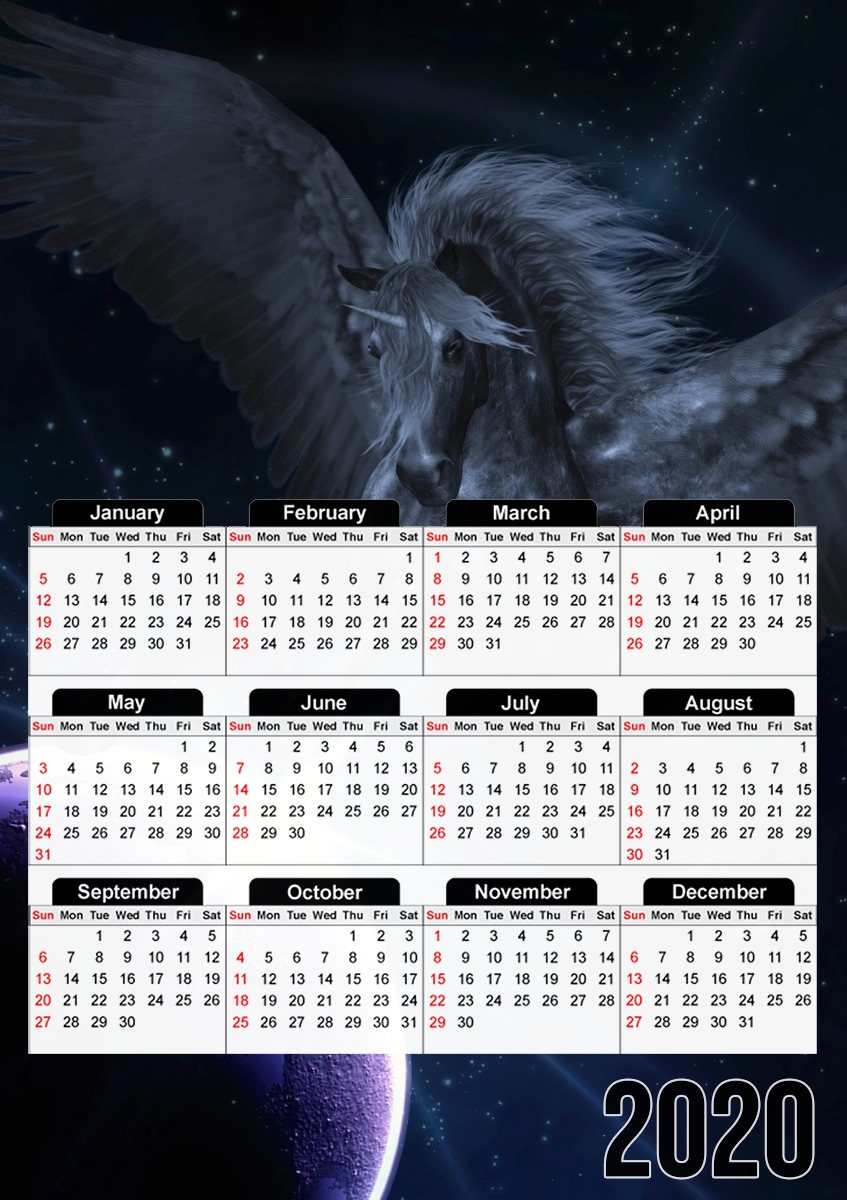  Black Pegasus for A3 Photo Calendar 30x43cm