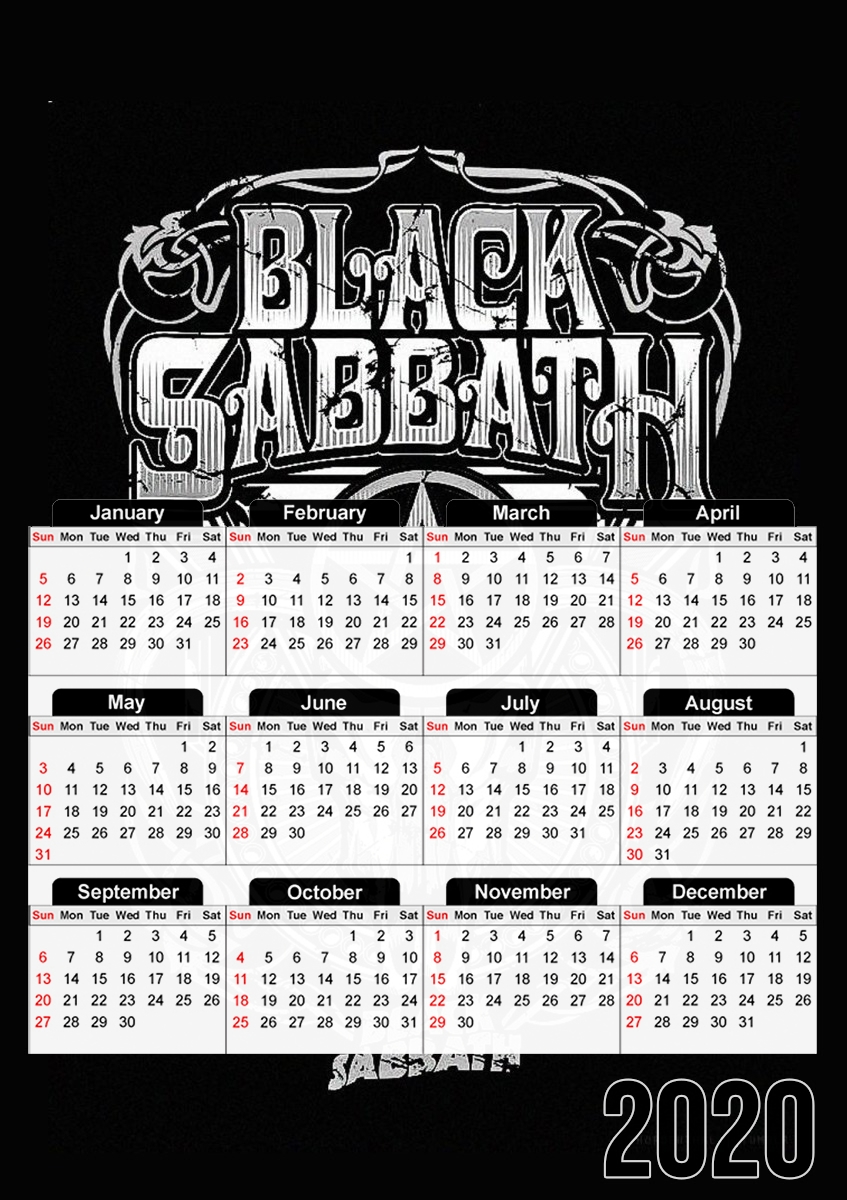  Black Sabbath Heavy Metal for A3 Photo Calendar 30x43cm