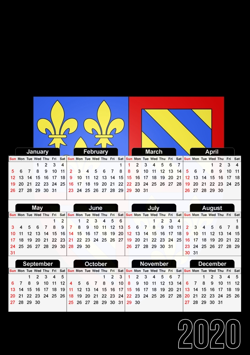  Blason bourgogne for A3 Photo Calendar 30x43cm