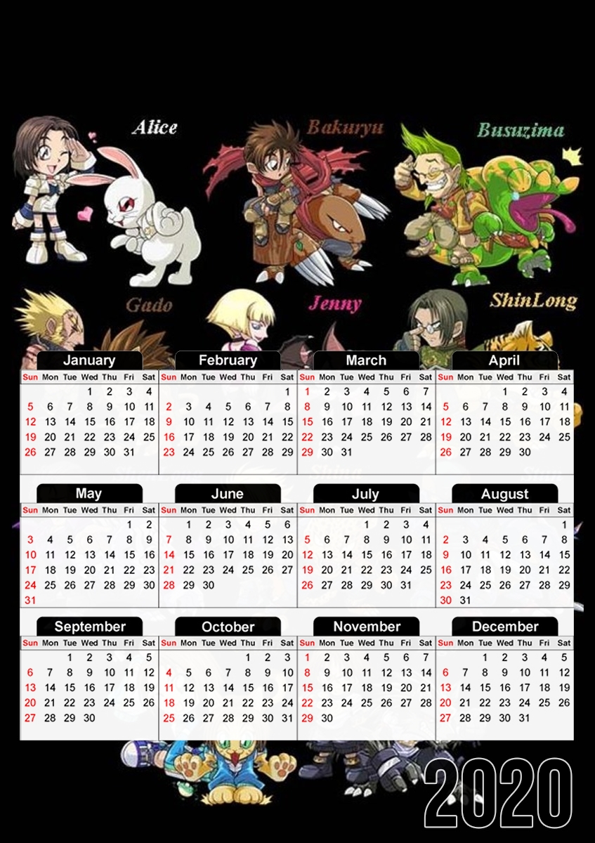  Bloody Roar for A3 Photo Calendar 30x43cm