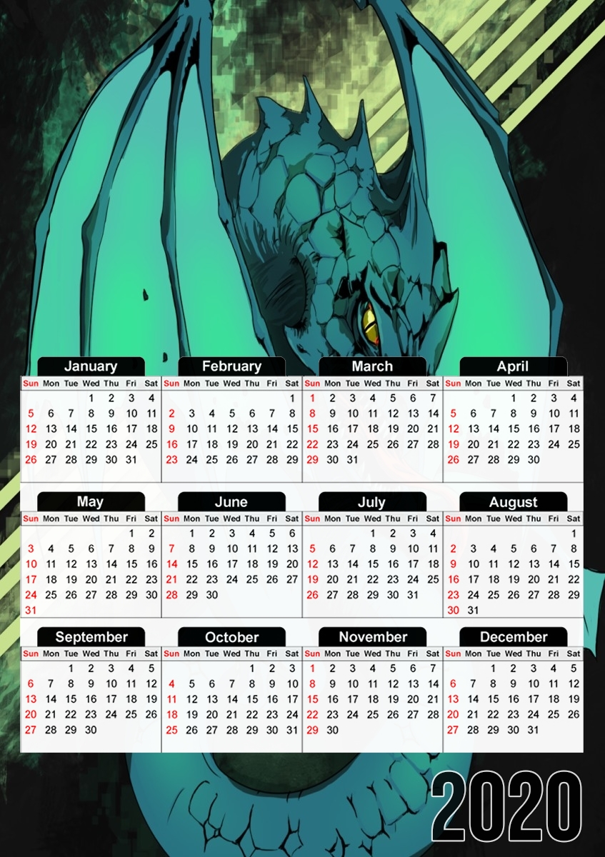  Blue dragon for A3 Photo Calendar 30x43cm