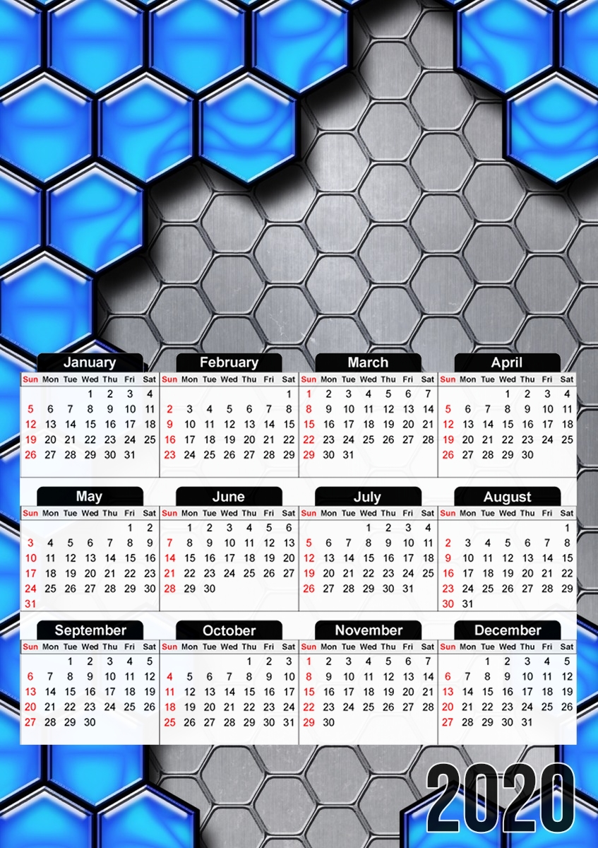  Blue Metallic Scale for A3 Photo Calendar 30x43cm