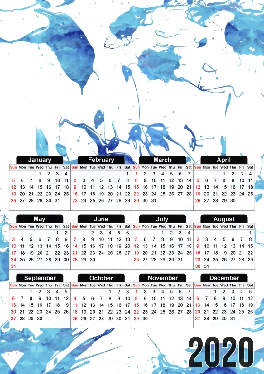  Blue Splash for A3 Photo Calendar 30x43cm