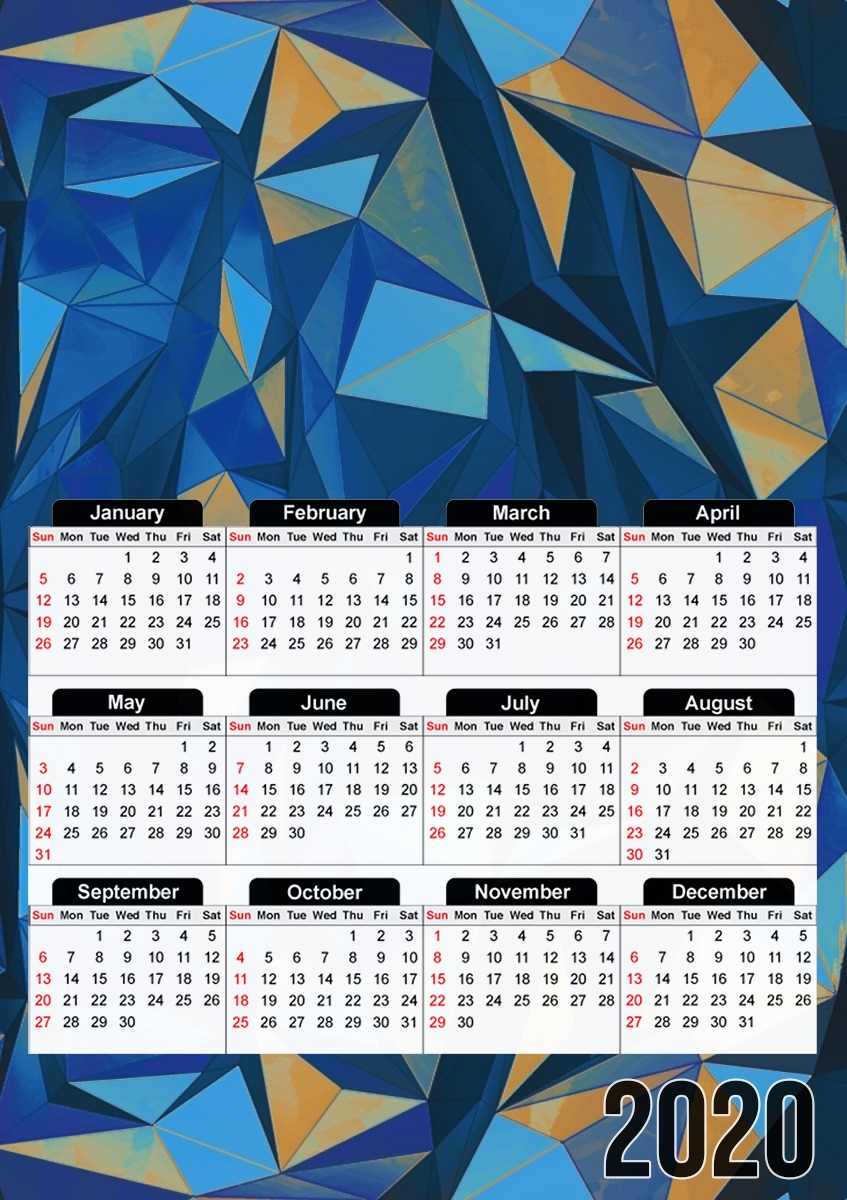  Blue Triangles for A3 Photo Calendar 30x43cm