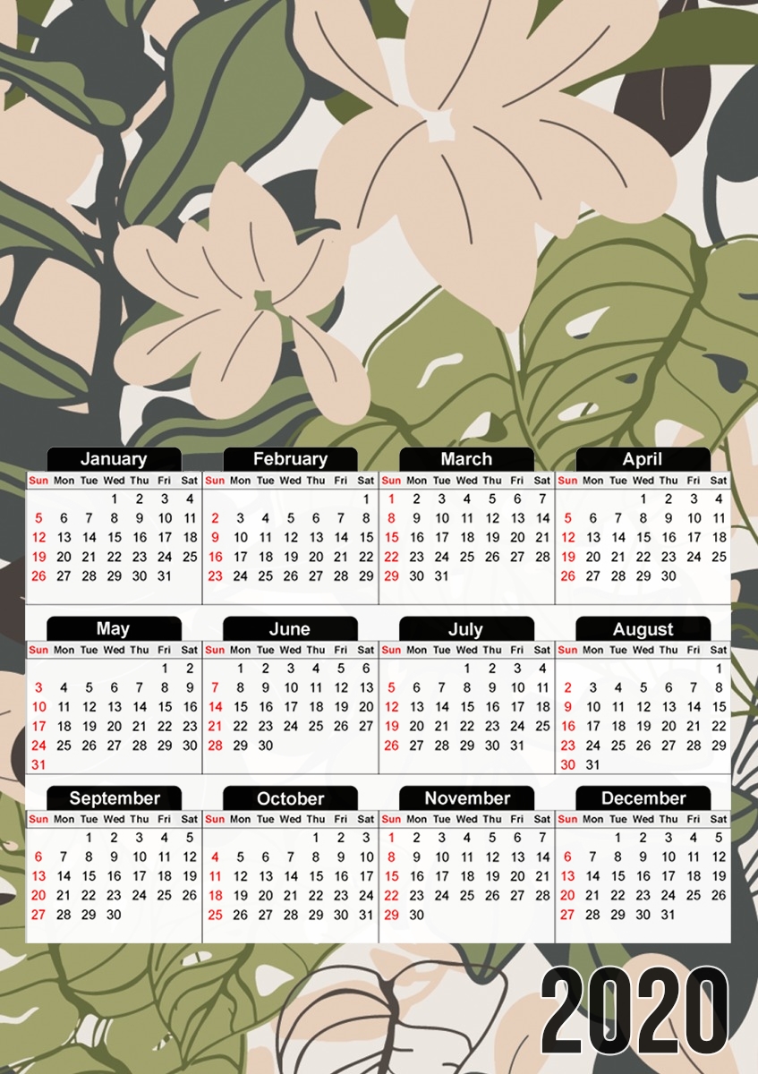  BOHEMIAN TROPICAL FOLIAGE for A3 Photo Calendar 30x43cm