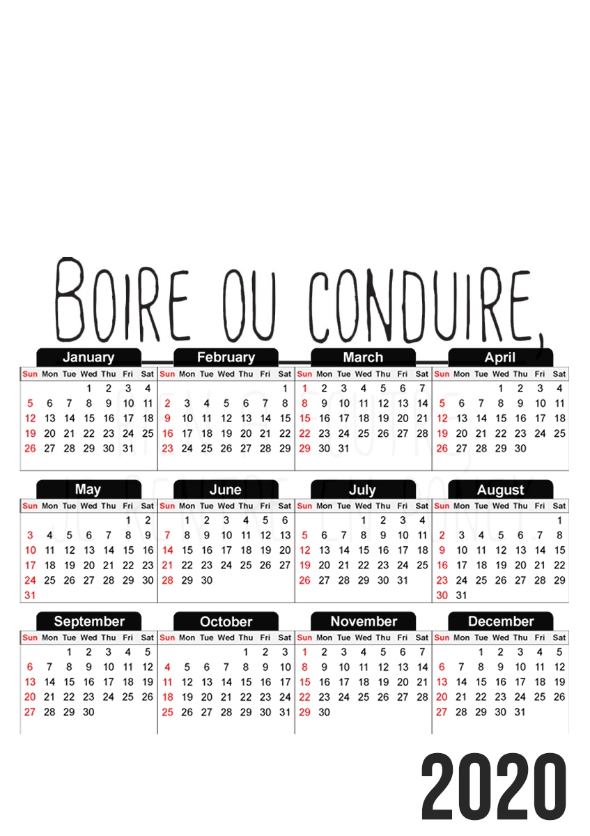  Boire ou conduire Je men fous je rentre en Poney Elegance for A3 Photo Calendar 30x43cm