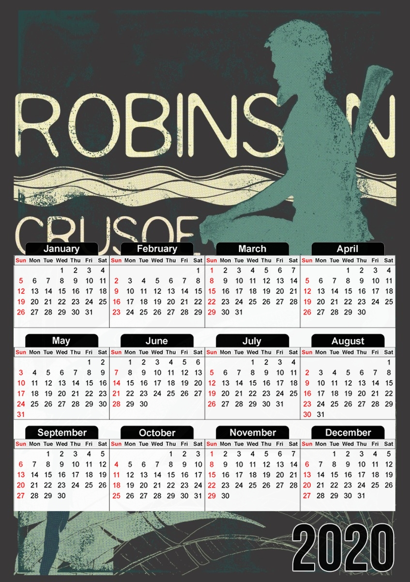  Book Collection: Robinson Crusoe for A3 Photo Calendar 30x43cm
