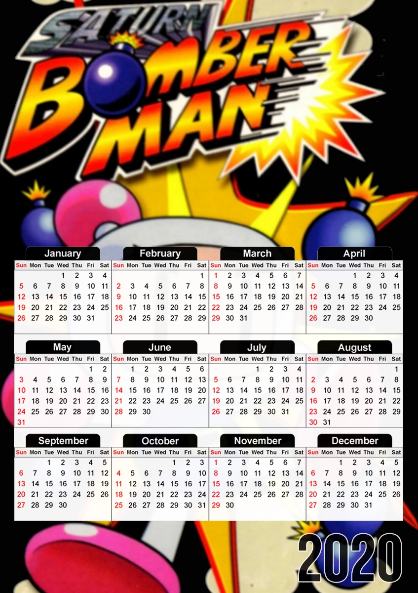  Boomberman Art for A3 Photo Calendar 30x43cm