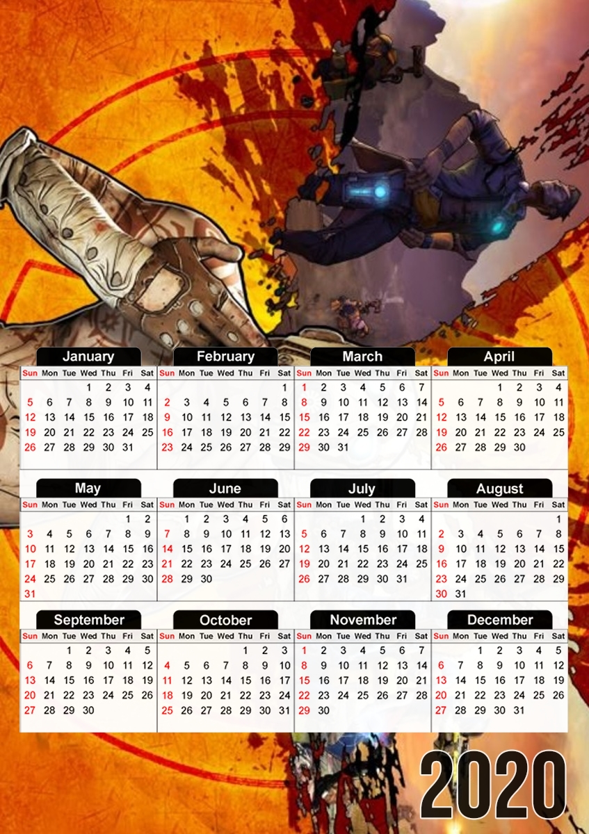  Borderlands Fan Art for A3 Photo Calendar 30x43cm