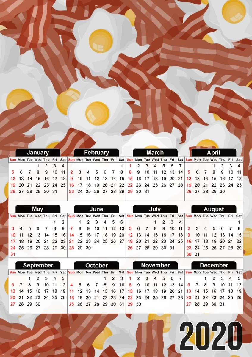  Breakfast Eggs and Bacon for A3 Photo Calendar 30x43cm