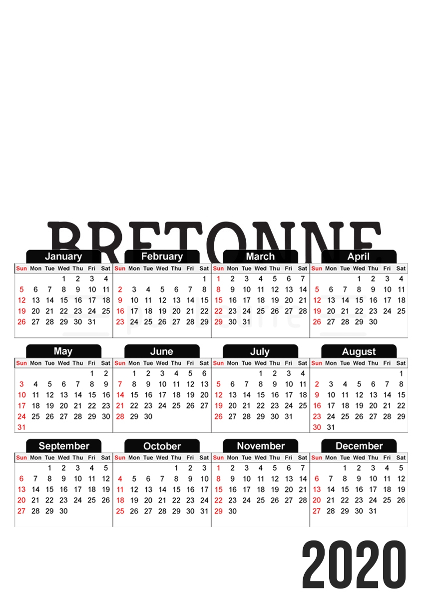  Bretonne pur beurre for A3 Photo Calendar 30x43cm