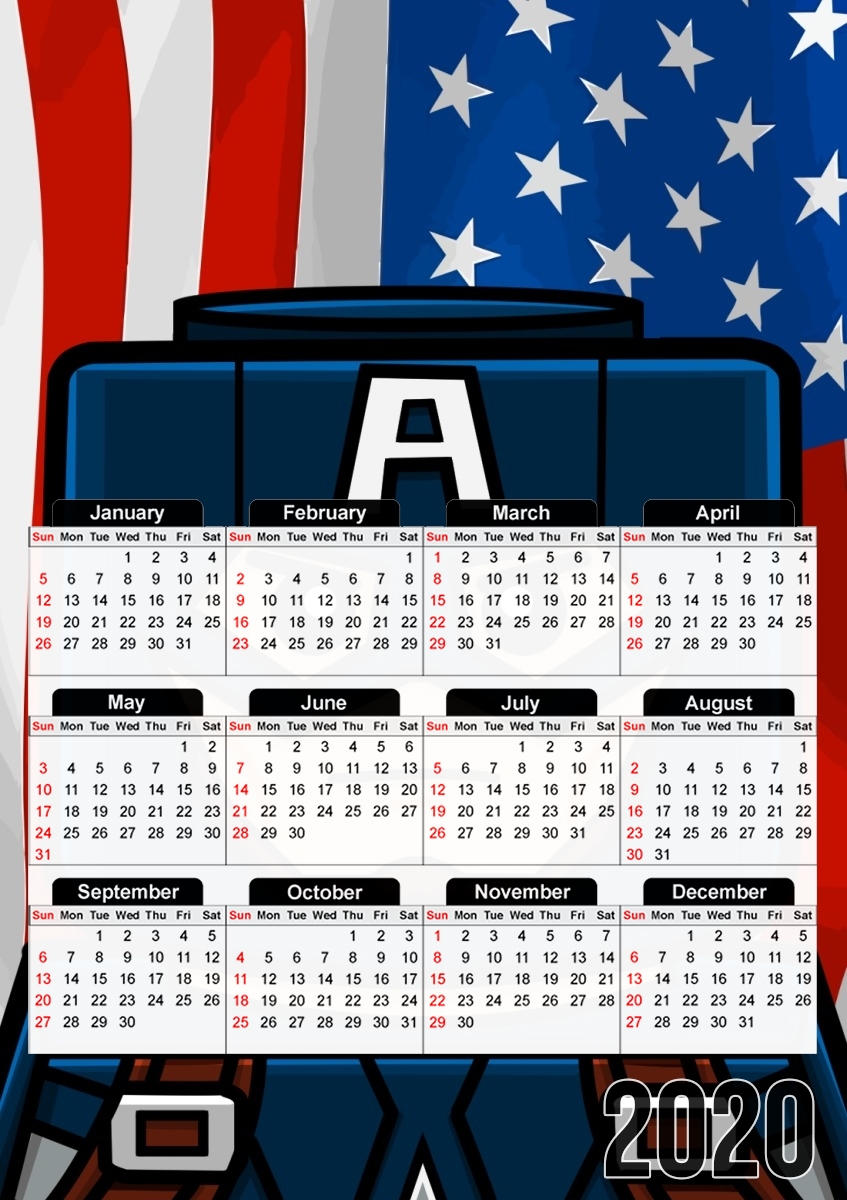  Bricks Captain America for A3 Photo Calendar 30x43cm