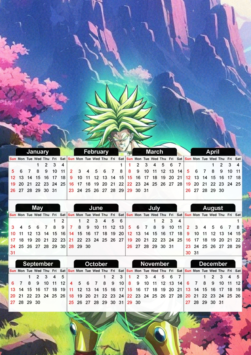  Broly Legendary for A3 Photo Calendar 30x43cm