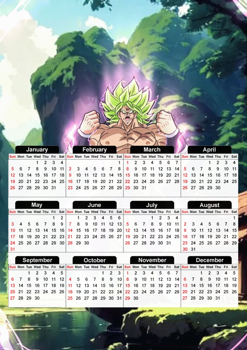  Broly Powerful for A3 Photo Calendar 30x43cm