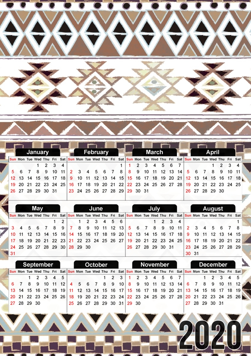  BROWN TRIBAL NATIVE for A3 Photo Calendar 30x43cm