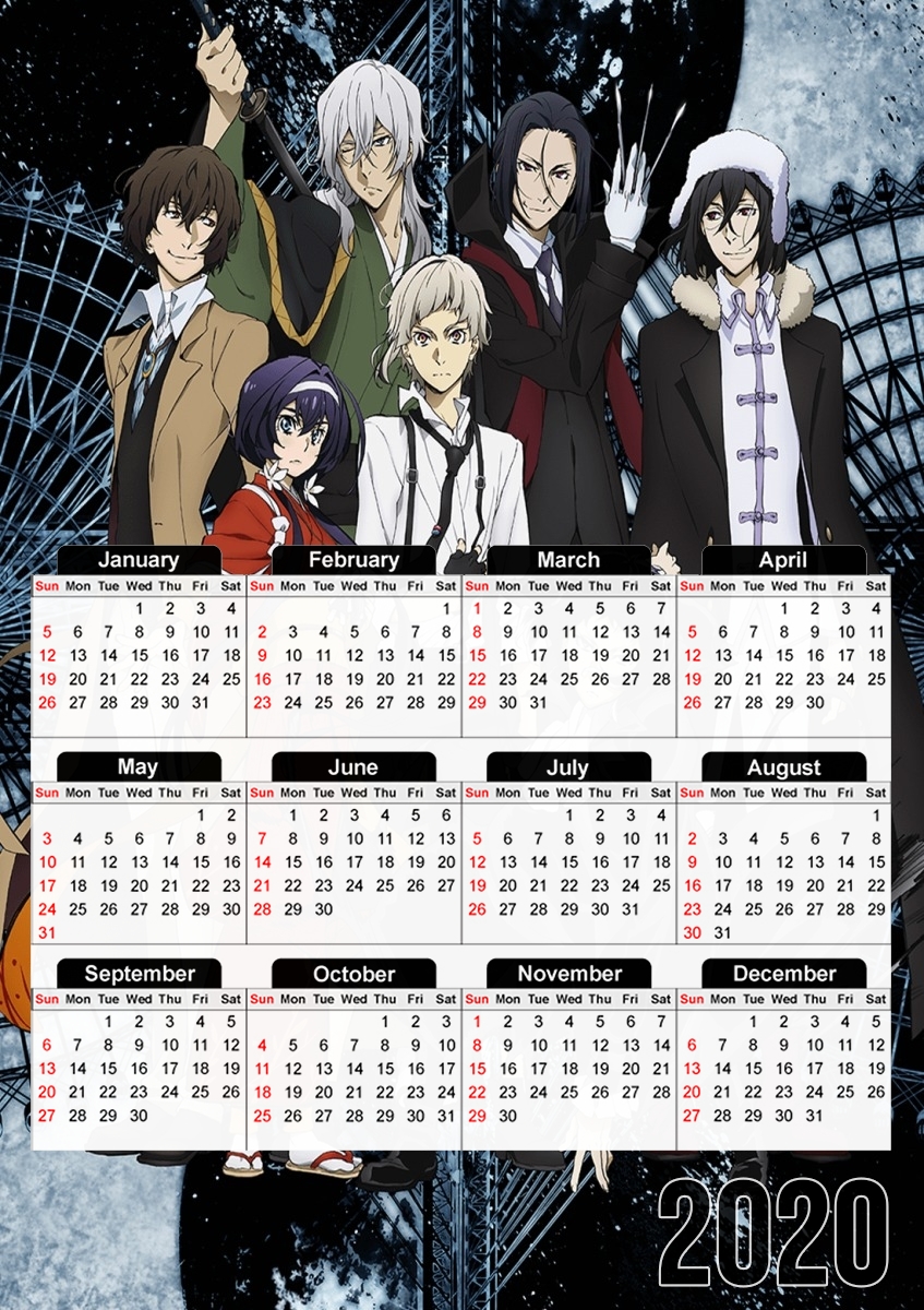  Bungo Stray Dogs for A3 Photo Calendar 30x43cm