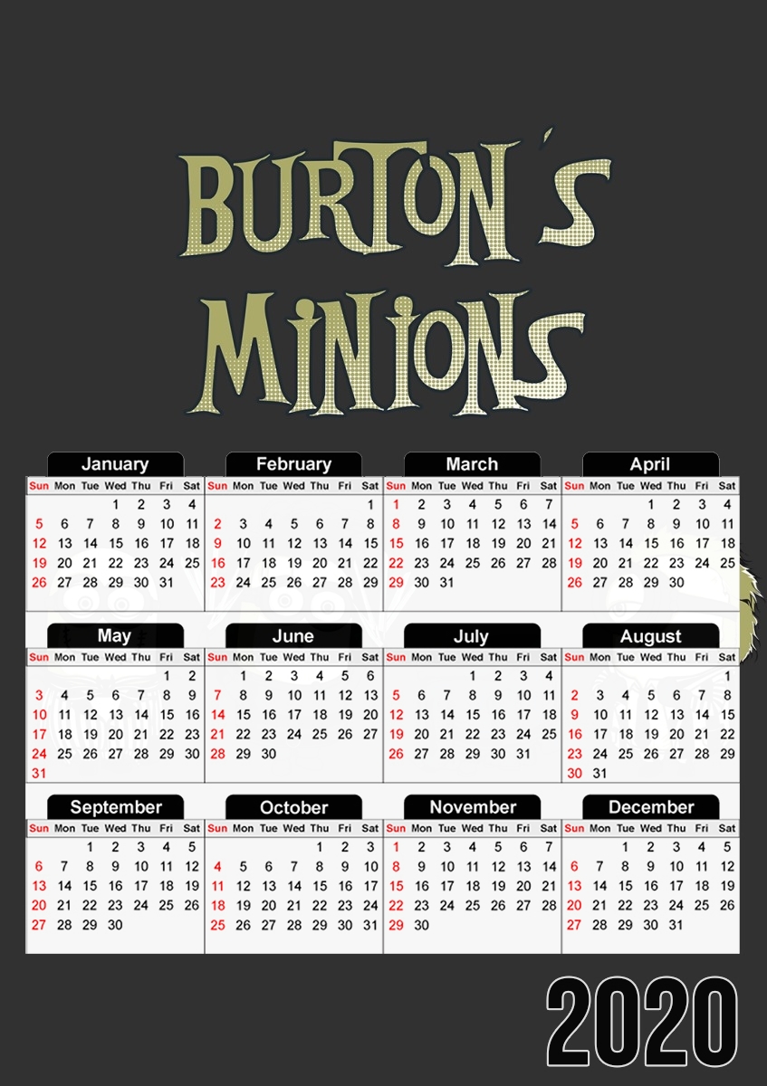  Burton's Minions for A3 Photo Calendar 30x43cm