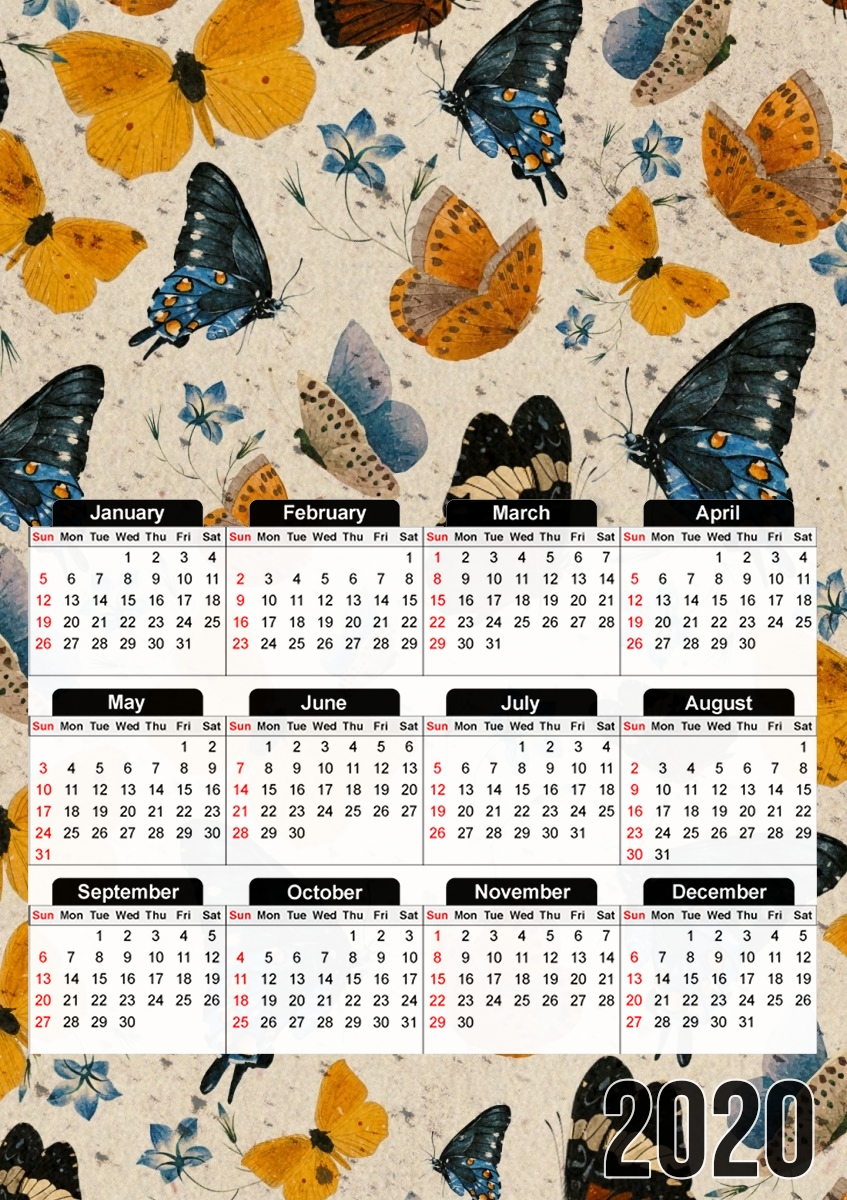  Butterflies I for A3 Photo Calendar 30x43cm