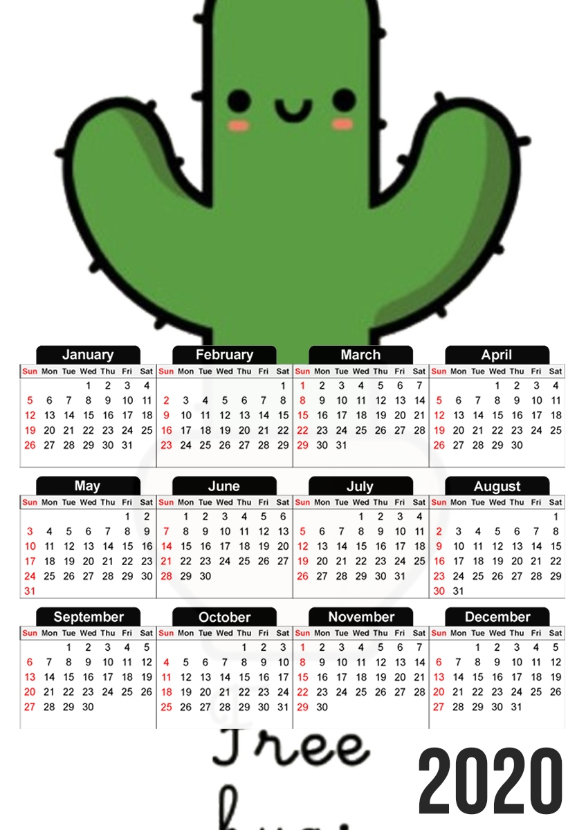  Cactus Free Hugs for A3 Photo Calendar 30x43cm