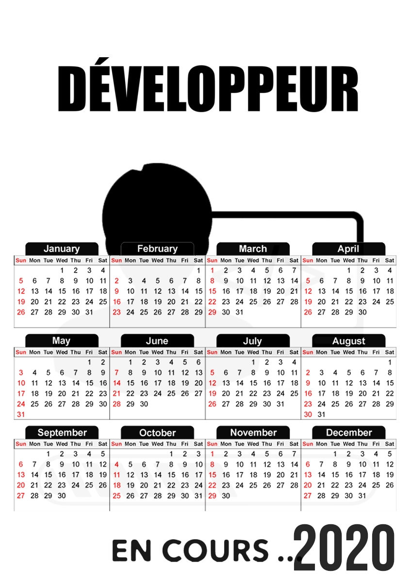  Cadeau etudiant developpeur informaticien for A3 Photo Calendar 30x43cm